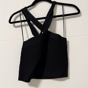 Dreamers Black Ribbed Crop Top